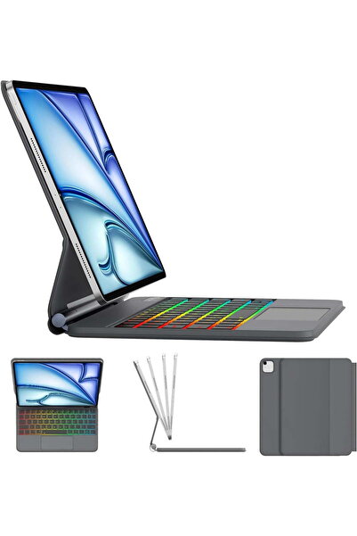 HYX حافظة لوحة المفاتيح السحرية لجهاز iPad Air 11 بوصة / iPad Pro 11 بوصة