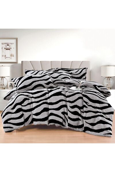 Casa Pucioasa Lenjerii Tigrate En-Gros, Gri deschis, Material Cocolino Premium, Cearceaf cu Elastic 180x200cm, cu