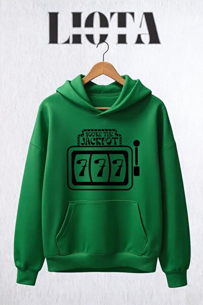 Vordevia 777 سويت شيرت قطني كبير الحجم مطبوع بثلاث خيوط