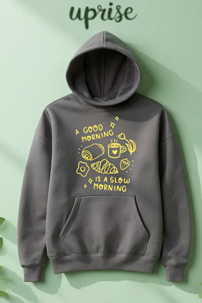 Vordevia Hanorac Slow Morning cu imprimeu din bumbac cu 3 fire O supradimensi...