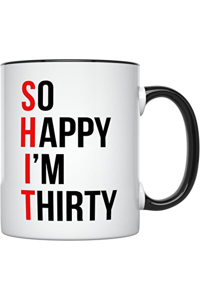 Be Care كوب بتصميم فريد يحمل عبارة "سعيد جدًا لأنني في الثلاثين"