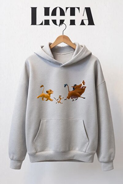 Vordevia سويت شيرت قطني كبير الحجم مطبوع عليه هاكونا ماتاتا مكون من 3 خيوط