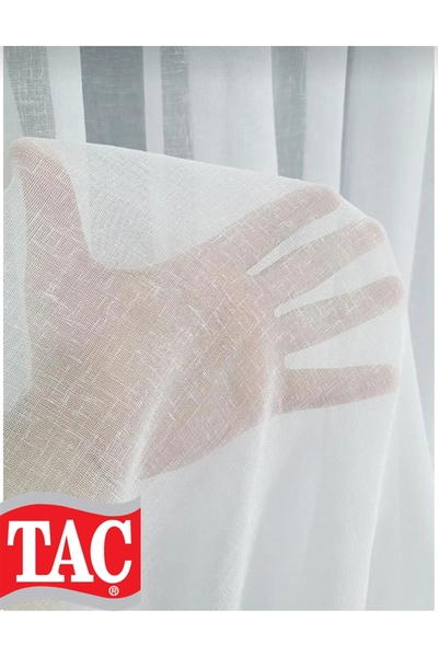 Taç Rüyaper New Season Ecru Color No-Iron Heavy Weight Dense Pleated Linen Tulle Curtain