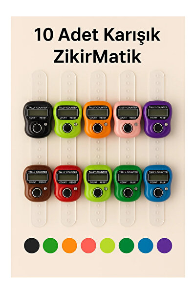 LookBuyTake 10 bucăți - Zikrmatik digital cu culori mixte - Contor de rugăciu...