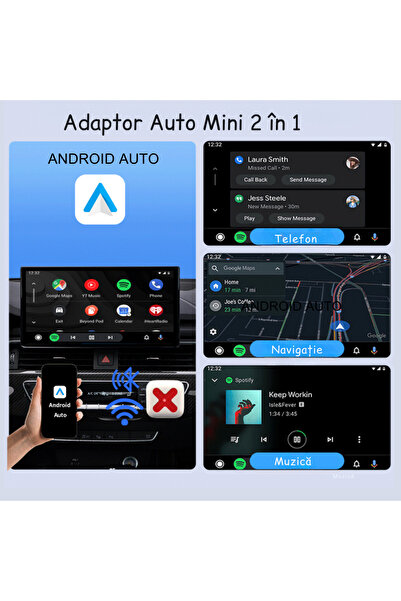 KariVla Adaptor Auto Wireless KariVla, Plug & Play, Compatibil cu masinile echipate cu CarPlay/Android Auto
