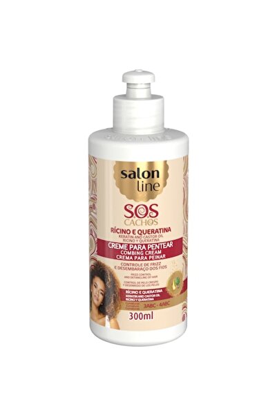 salonline Balsam fără clătire S.O.S., ulei de ricin și keratină, păr creț, 300 ml, linie Salon