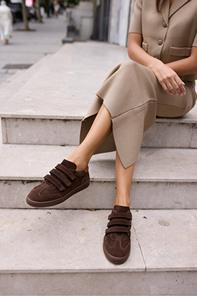 ANGELİNA JONES JOLANTA KADIN KAHVERENGİ CİRTLİ SUET SNEAKER