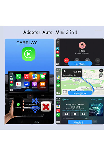 KariVla Adaptor Auto Wireless KariVla, Plug & Play, Compatibil cu masinile echipate cu CarPlay/Android Auto