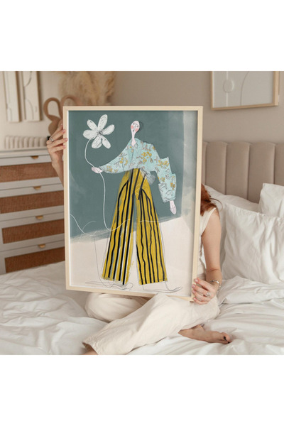 Tuba Decor Tablo dintr-o singură bucată cu rame din lemn pentru sufragerie, sufragerie, bucătărie