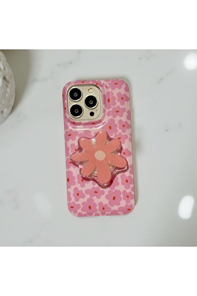 HYPERSOFT Iphone 14 Pro Max (6.7 inç) Uyumlu Popsocketli Stant Olabilen Şık Desenli Slım Kılıf