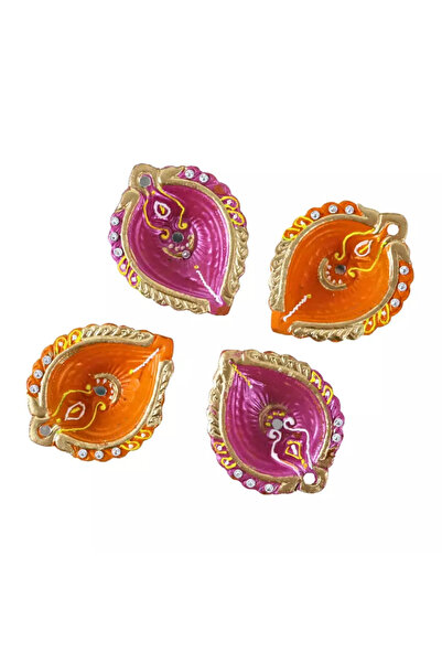 doneel زينة ديوالي من الطين الملون لتزيين حفلات البوجا والديوالي - 4 قطع بالل...