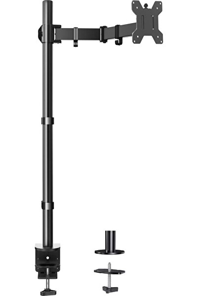 HUANUO حامل شاشة فردي للمكتب - 39 بوصة طويل جدًا قابل للتعديل بالكامل مع مشبك C/Grom