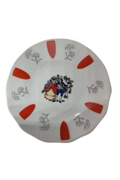 onyyapim Fragonard Patterned Red Polka Dots Porcelain Tea Dish Set