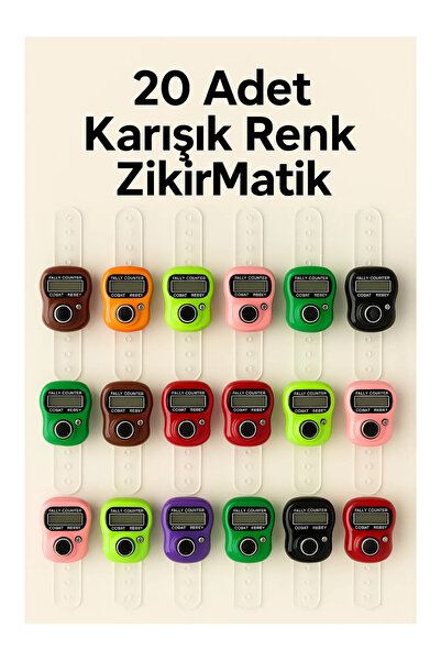 LookBuyTake 20 bucăți - Zikrmatik digital cu culori mixte - Contor de rugăciu...