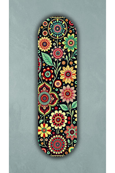 Korhan Atölye Çiçek Motif - Dekoratif 4mm MDF Duvar Panosu (75x20 cm)