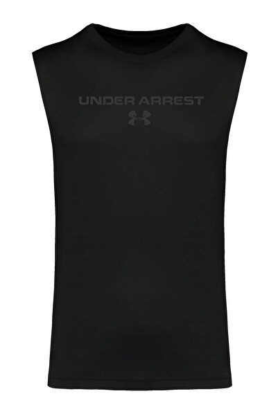 4desire.ro Tricou negru barbati, fara maneci, tip maiou, text Under Arrest, 1...