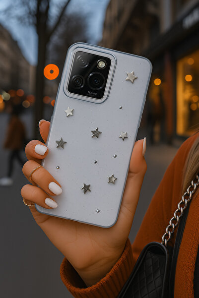 Hatreds Tecno Spark 20 Pro Kılıf Desenli ve Simli Tasarım 3D Figürlü Kamera K...