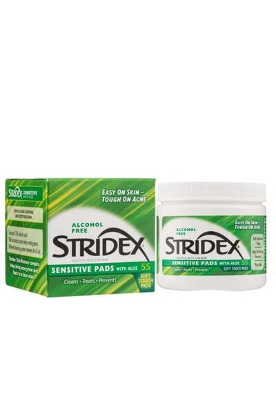 Stridex ضمادات حب الشباب للبشرة الحساسة مع الصبار - 55 قطعة