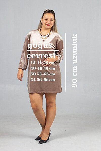 Truva XXL Βελούδινο τουνίκ μεγάλου μεγέθους με κολιέ μέγιστης κομψότητας