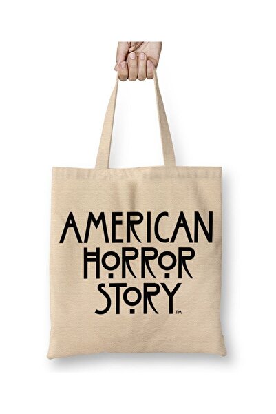 Toyaso American Horror Story Біла тканинна сумка з довгими ручками Сумка для покупок Сумка для пляжу