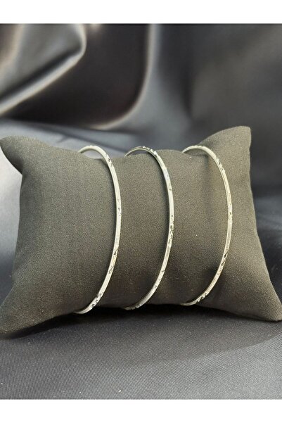 ASİL SİLVER ONLİNE 925 Ayar 64 mm Çapında Gümüş Kalemli Ajda Bilezik (1 Adet)