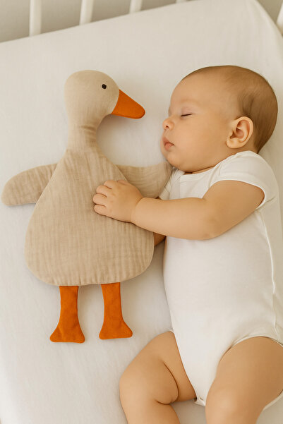 Bebekevi %100 Pamuk OEKO-TEX Sertifikalı Müslin Ördek Uyku Arkadaşı