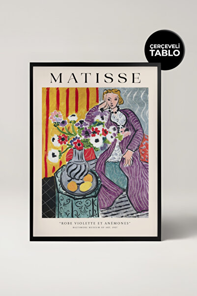 House Gorgeous Хенри Матис „Роба Виолет и анемони“ картина в рамка