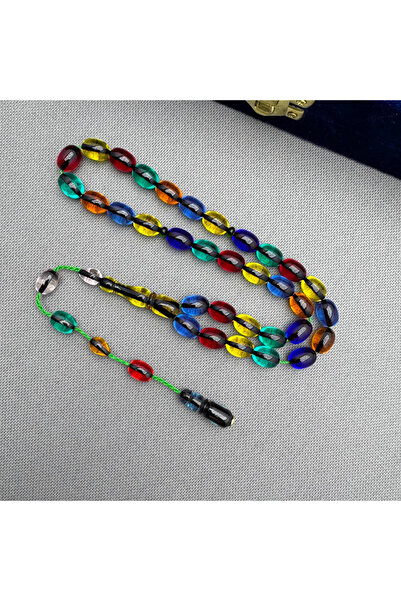 ASLAN Tesbih Enes ABDO Usta İşçilikli Kapsül Kesim Multi Color Renk Karması K...
