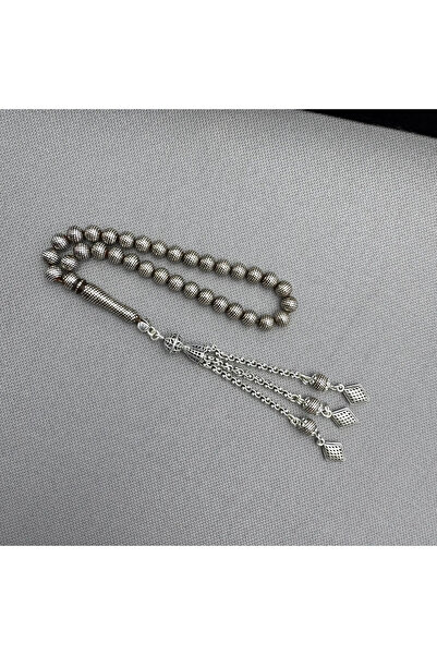 ASLAN Tesbih Muhammed BARIŞ Usta İşçilikli Bilek Boy Kuka Üzeri Ağır Gümüş Ça...