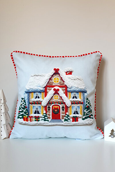 decofav Снежинка Приказка Новогодишна кадифена калъфка за възглавница с пискю...