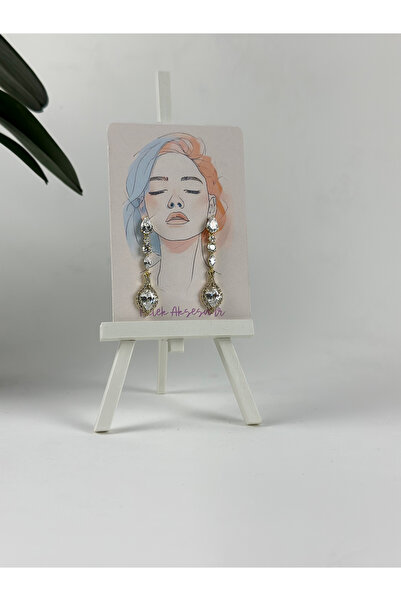 Melek Aksesuar Xuping Taşlı Uzun Küpe