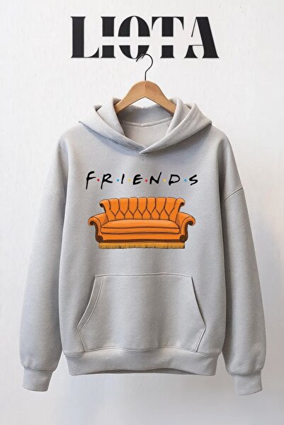 Vordevia سويت شيرت قطني كبير الحجم مطبوع عليه Friends مكون من 3 خيوط