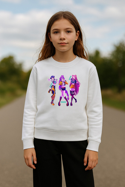 BLITZIST Hanorac cu 3 fire cu imprimeu Kpop Demon Hunters Hunterix Iblis Avcıları Zoey Mira Rumi