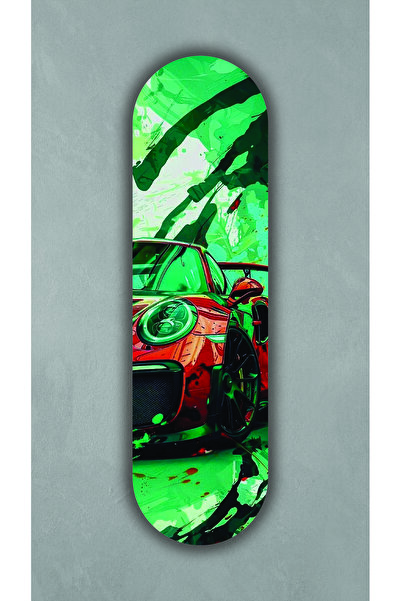 Korhan Atölye Yeşil ve Kırmızı - Dekoratif 4mm MDF Duvar Panosu (75x20 cm)