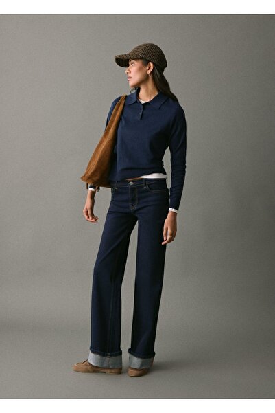 Mango Teen Paçaları kıvrık düz kesim jean