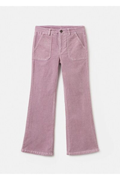 MANGO Kids Kadife görünümlü flare pantolon