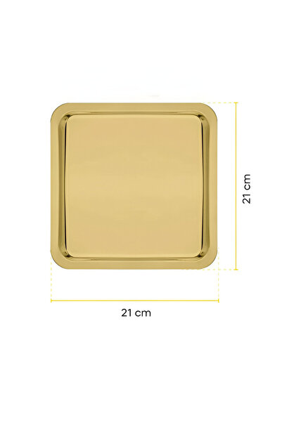 PerottiHome Presentation Tray Square Goldin Metal 21X21
