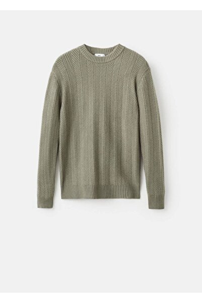 MANGO Man Balıksırtı dokuma kazak