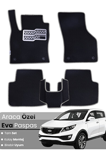 stiloto طقم كامل من حصائر EVA متوافقة مع كيا سبورتاج (2010-2015) - مخصصة للسي...