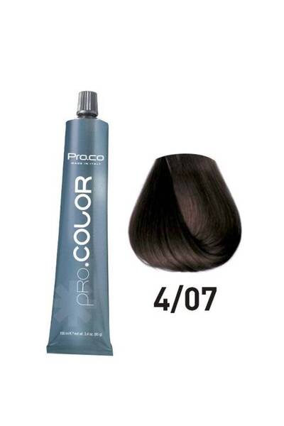 PROCO Vopsea de păr profesională PRO.COLOR 100 ml - Pro.Co - 4/07 Castaniu Tutun