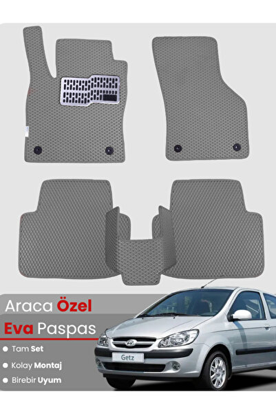 stiloto HYUNDAİ GETZ (2002-2011) Uyumlu EVA Paspas Tam Set–Araca Özel,Kolay M...