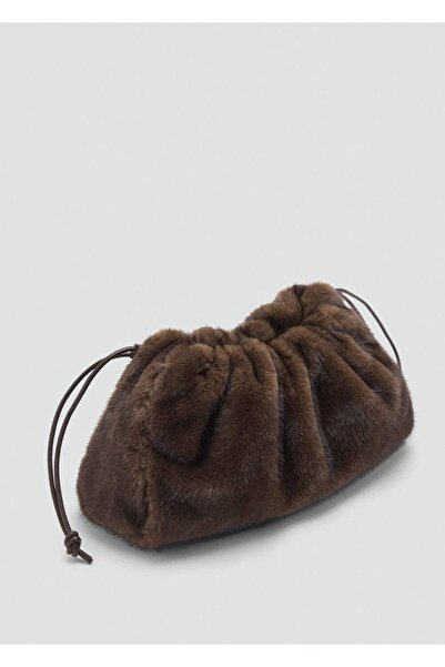 MANGO Woman Kürk görünümlü el çantası