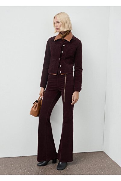 MANGO Woman Kadife flare jean pantolon