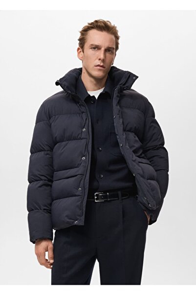 MANGO Man Su geçirmez kısa kapitone anorak