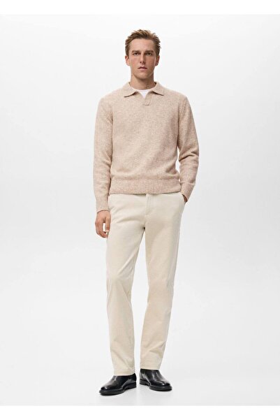 MANGO Man Yün karışımlı triko polo kazak