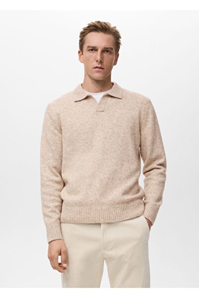 MANGO Man Yün karışımlı triko polo kazak