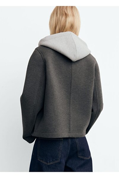 MANGO Woman Kombine kapüşonlu ceket