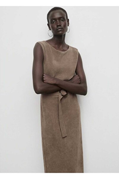 MANGO Woman Kemerli örgü elbise