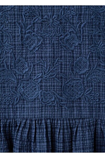 MANGO Kids İşleme detaylı kareli elbise