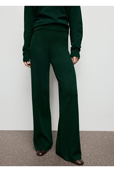 MANGO Woman Dikiş detaylı triko pantolon